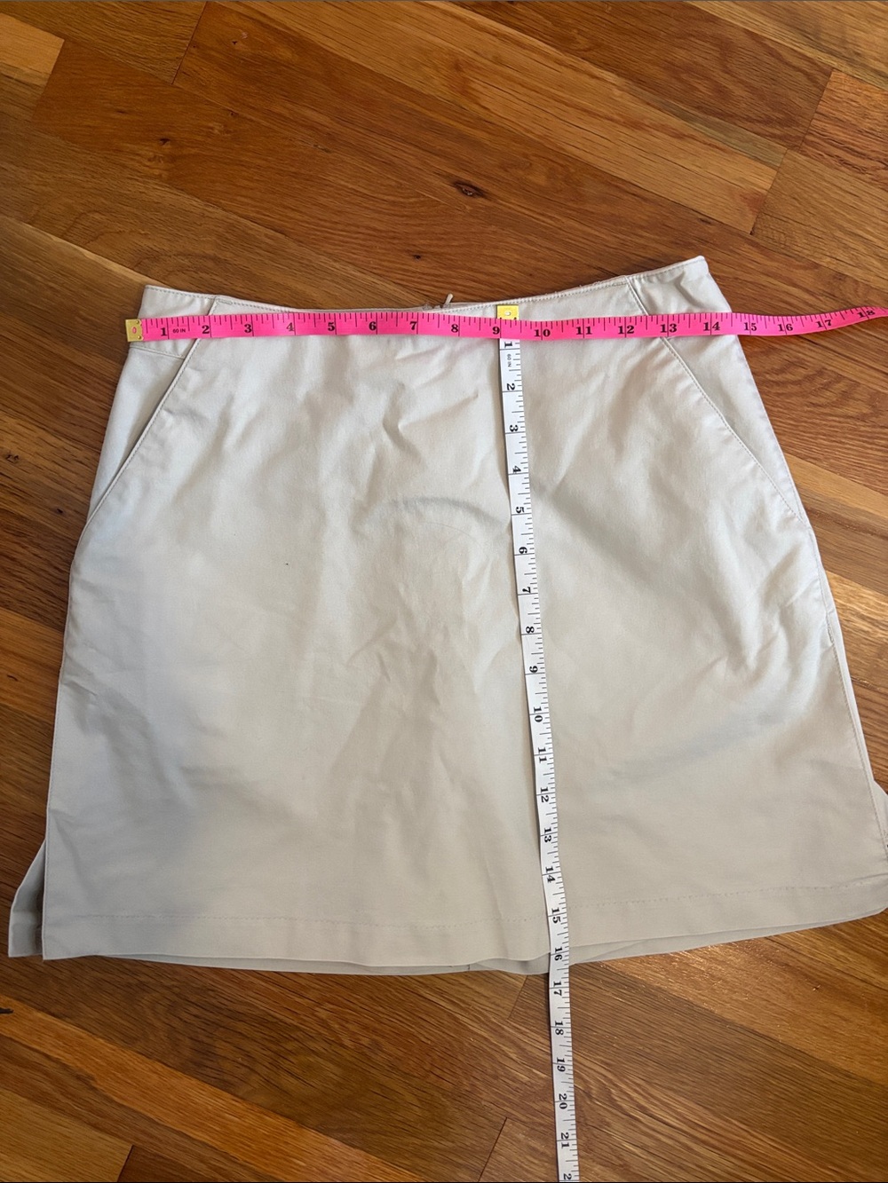 adidas Cream Mini Skirt with Front Pockets